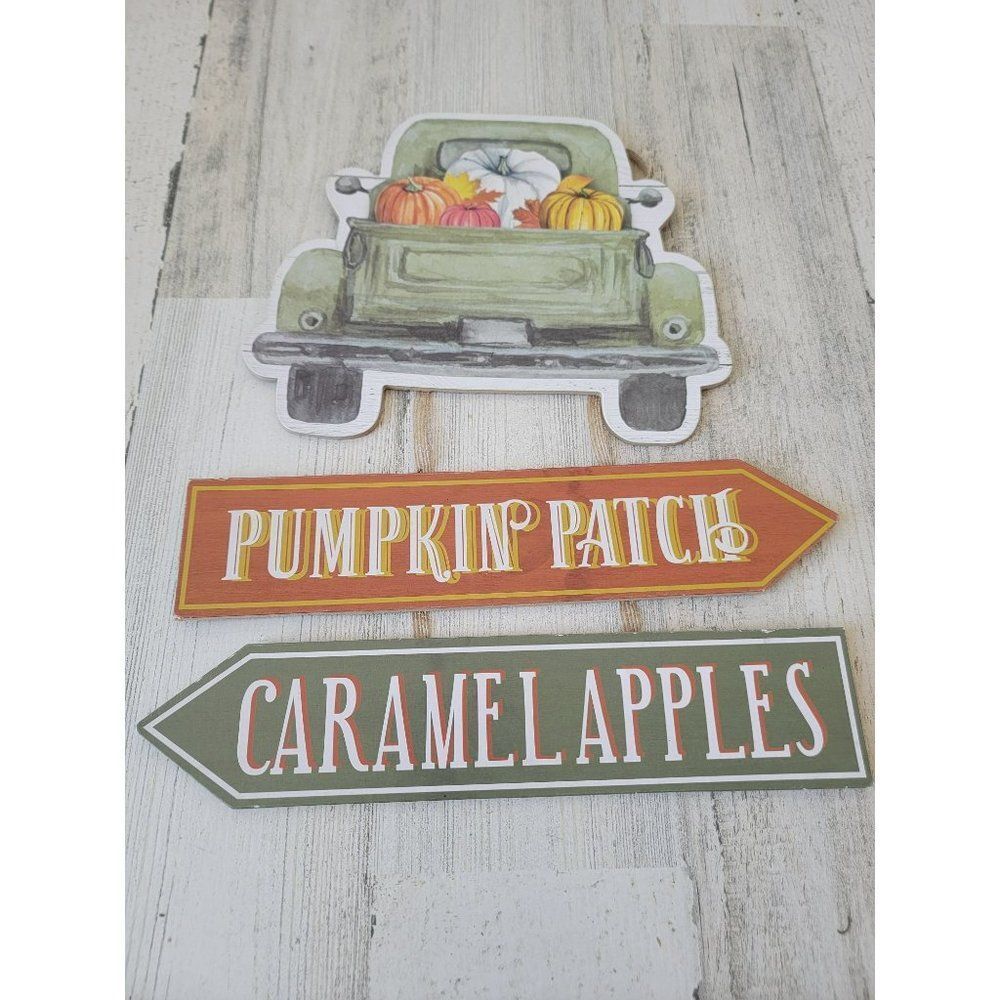 Pumpkin patch caramel apples truck sign Halloween decor home